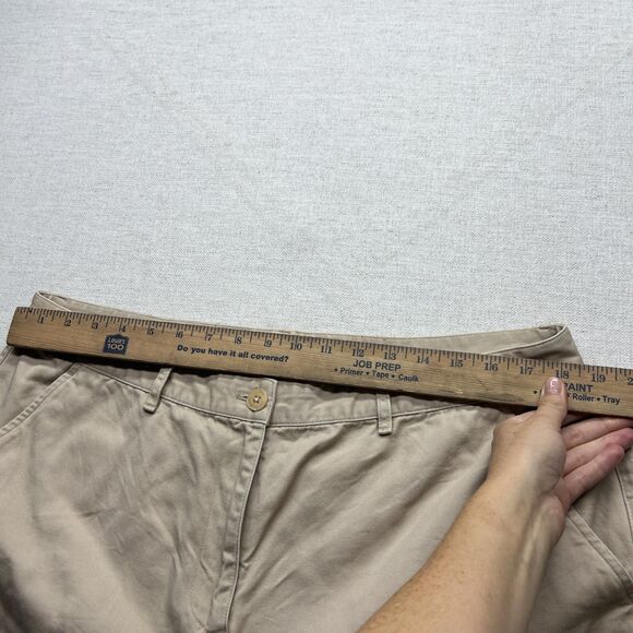 Lauren Jeans Co Ralph Lauren Womens Khaki Shorts Tan Flat Front Size 16W Cotton - Picture 6 of 10